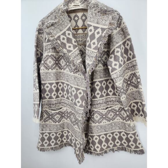 World Market Embroidered‎ Sweater Throw Afghan Style Small Cotton Fring Detail - Picture 6 of 10